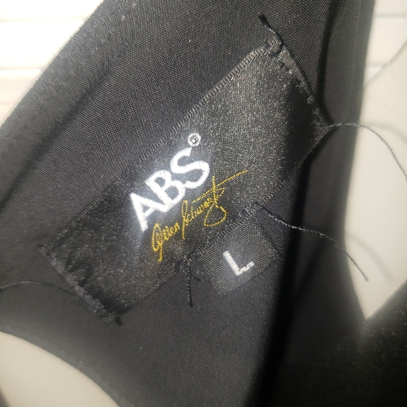 ABS Allen Schwartz Black Crepe Gown L - Picture 9 of 13